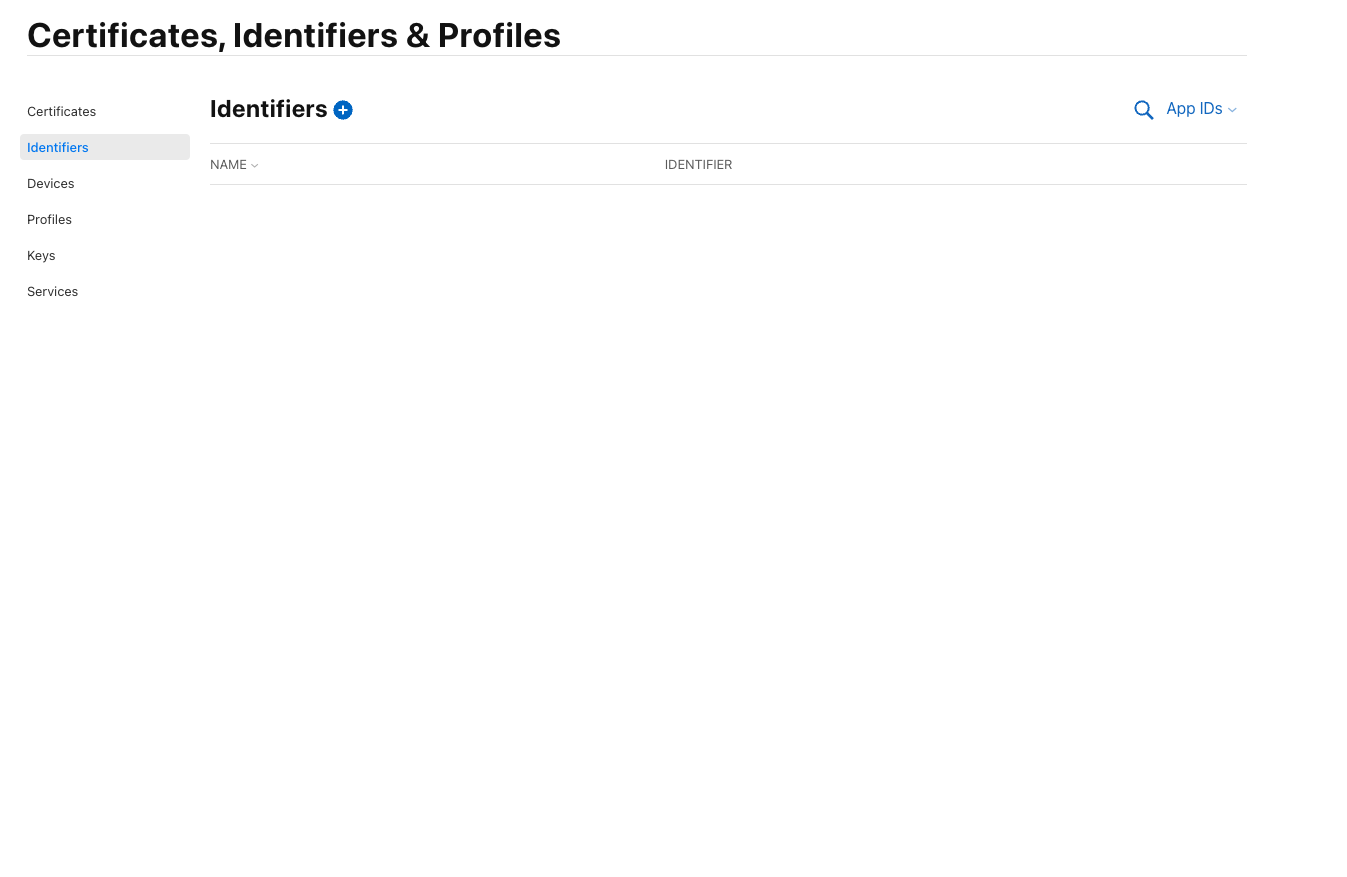 Apple identifiers list