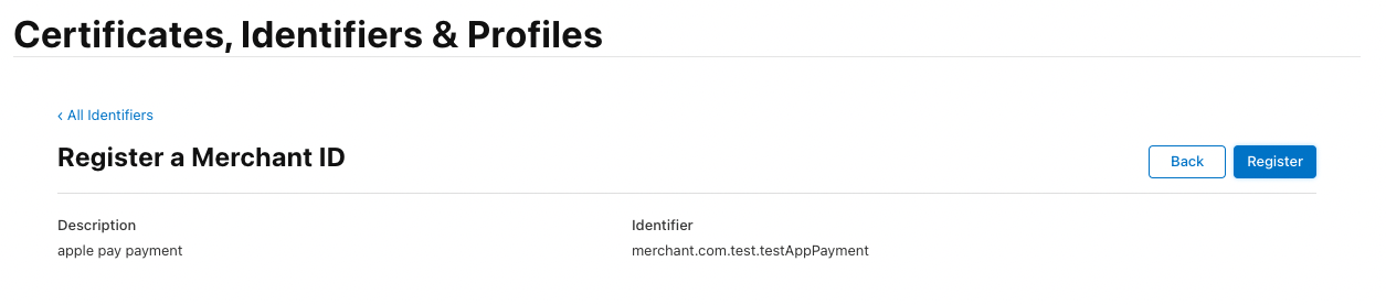 Merchant register IDs Complete