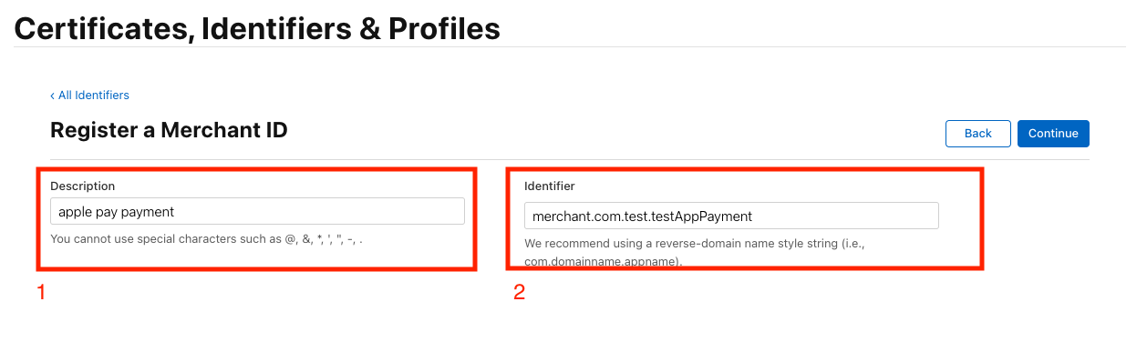 Merchant register IDs